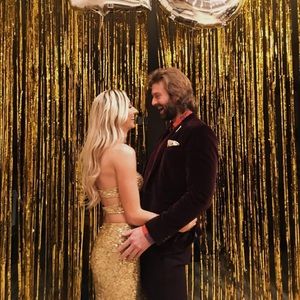 SCALA Gold Sequin Prom Dress